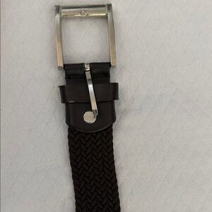 Men's Chocolate Brown Woven Belt with heavy duty chrome buckle size 36 in